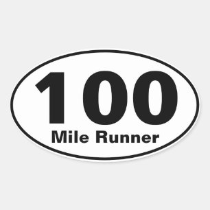 Pegatina Ovalada Corredor de 100 millas