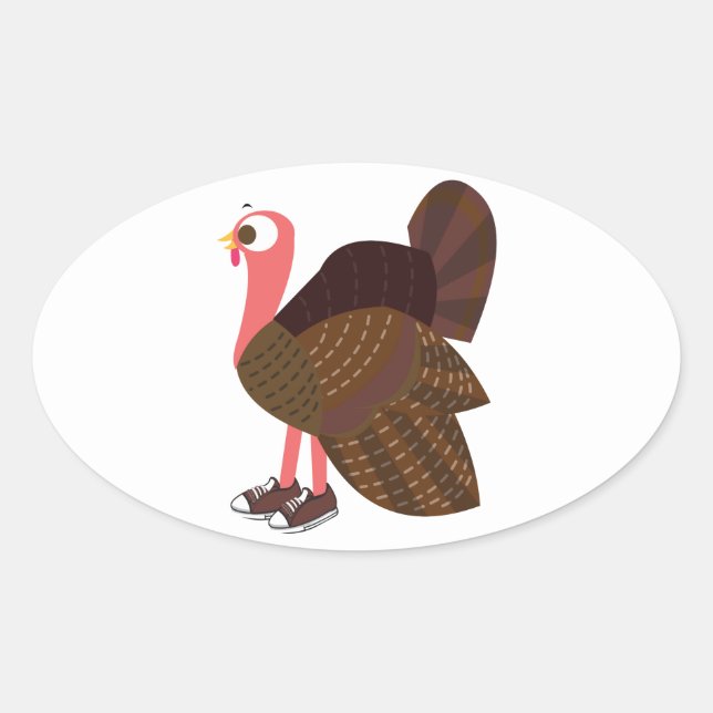 Pegatina Ovalada Corredora de Turquía (Anverso)