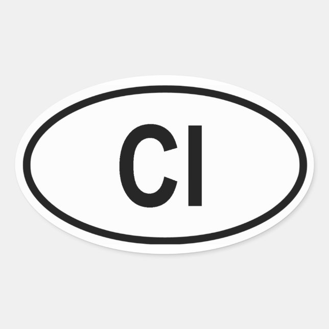 Pegatina Ovalada Costa de Marfil "CI" (Anverso)