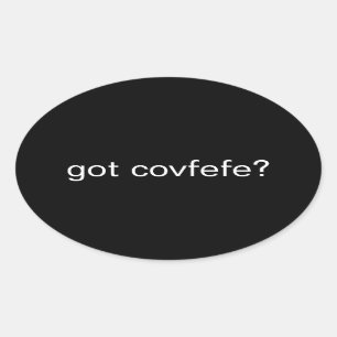Pegatina Ovalada ¿covfefe conseguido? Presidente de Meme del texto