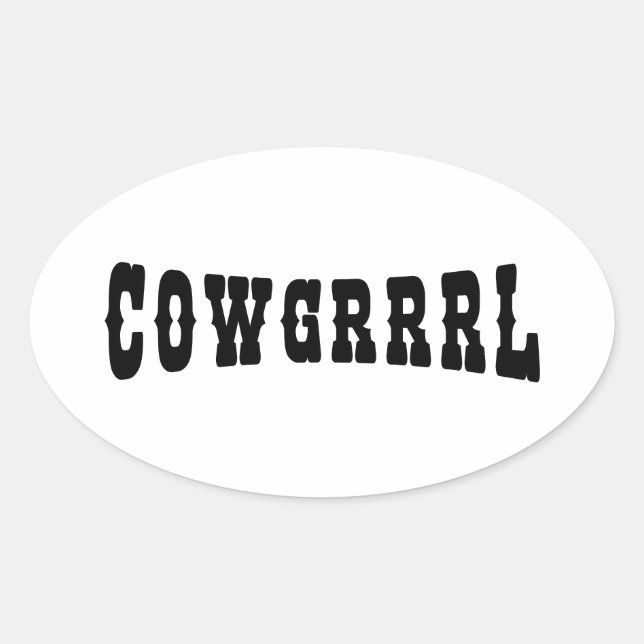 PEGATINA OVALADA COWGRRRL (Anverso)