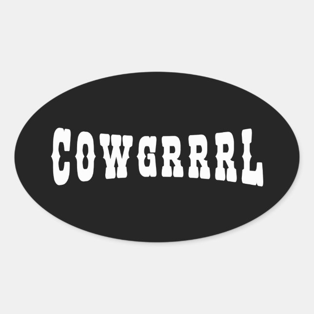 PEGATINA OVALADA COWGRRRL (Anverso)