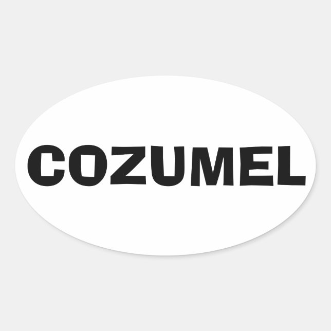 Pegatina Ovalada Cozumel, México (Anverso)