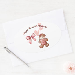 Pegatina Ovalada Cozy Christmas Gingerbread Coquette – Swee