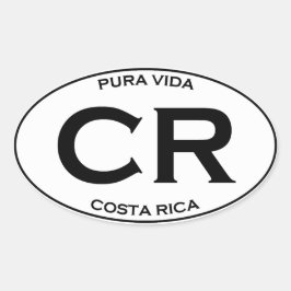 Pegatina Ovalada CR - Costa Rica