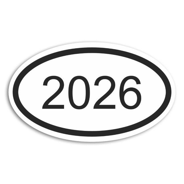 Pegatina Ovalada Crea tu propio año al estilo europeo (Create Your Own Graduation Year Euro Style Oval Sticker)