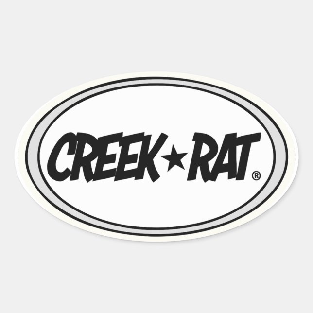 Pegatina Ovalada Creekrat Personalizado Studios - Creek Rat (Anverso)