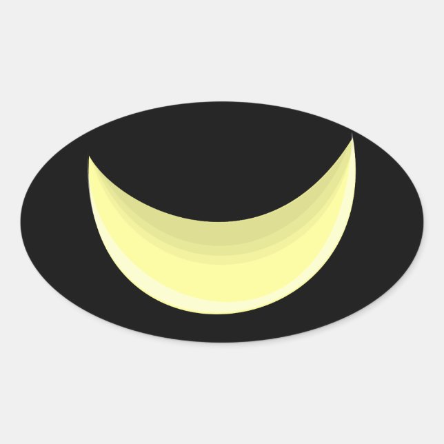 Pegatina Ovalada Crescent Moon (Anverso)