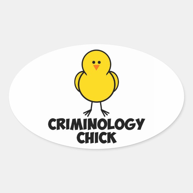 Pegatina Ovalada Criminología (Anverso)