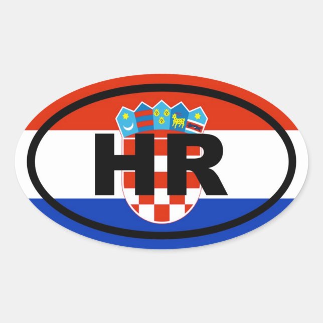 Pegatina Ovalada Croacia HR Europea (Anverso)