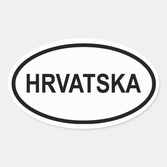 Pegatina Ovalada Croacia "Hrvatska" (Anverso)