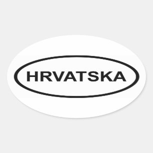 Pegatina Ovalada Croacia "Hrvatska"