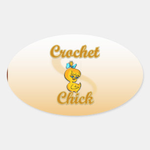 Pegatina Ovalada Crochet Chick
