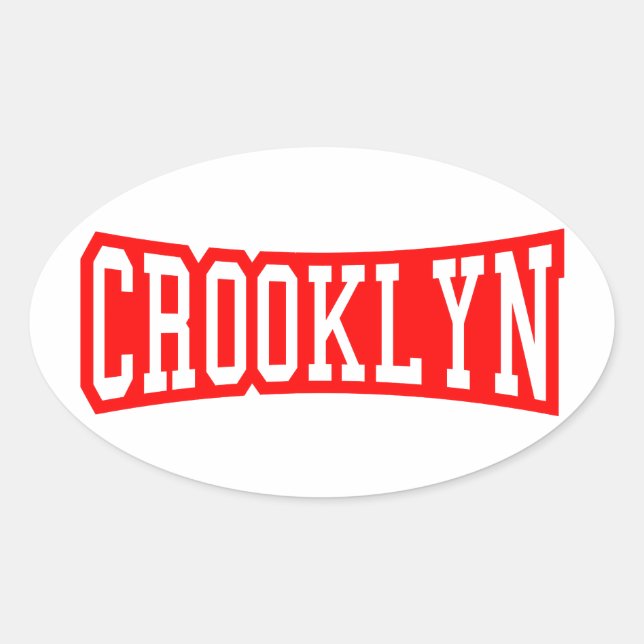 PEGATINA OVALADA CROOKLYN, NYC (Anverso)
