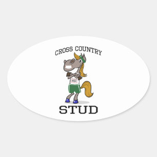 Pegatina Ovalada Cross Country Stud