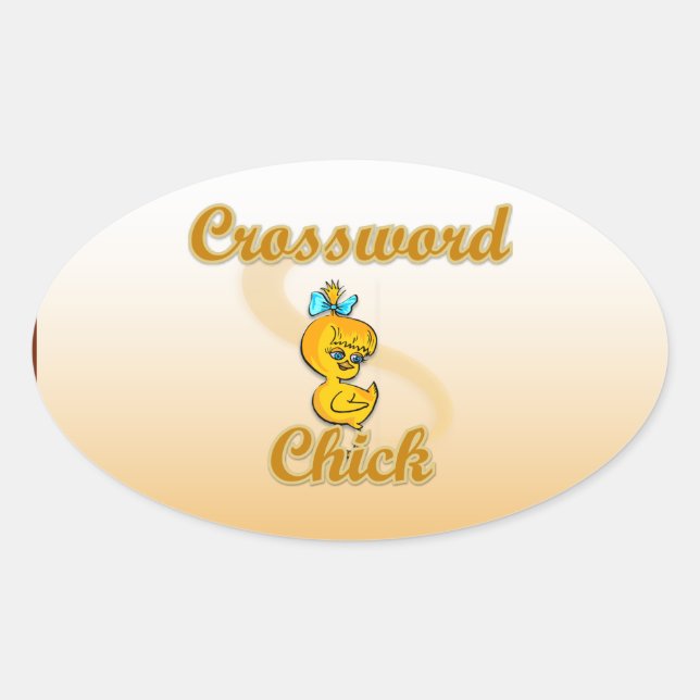 Pegatina Ovalada Crossword Chick (Anverso)