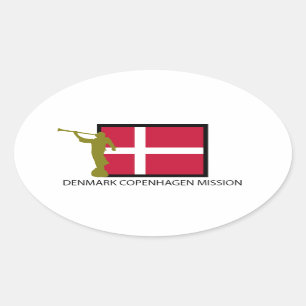PEGATINA OVALADA CTR DE LA MISIÓN LDS DE DINAMARCA COPENHAGUE