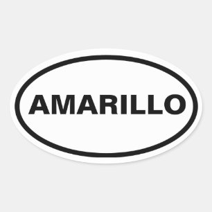 Pegatina Ovalada CUATRO Amarillo, Texas