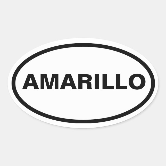 Pegatina Ovalada CUATRO Amarillo, Texas (Anverso)