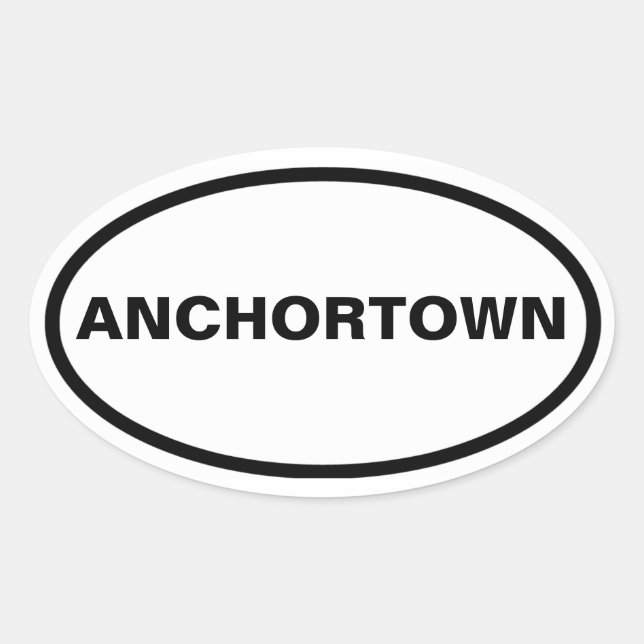 Pegatina Ovalada Cuatro Anchorage "Anchortown" (Anverso)