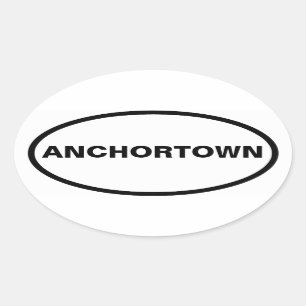 Pegatina Ovalada Cuatro Anchorage "Anchortown"