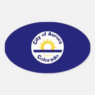 Pegatina Ovalada CUATRO Aurora, Colorado