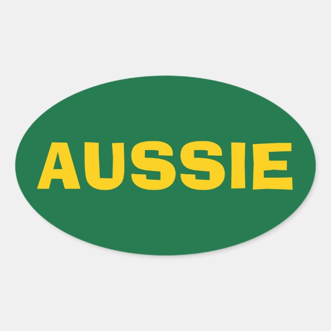 PEGATINA OVALADA CUATRO "AUSSIE" (Anverso)