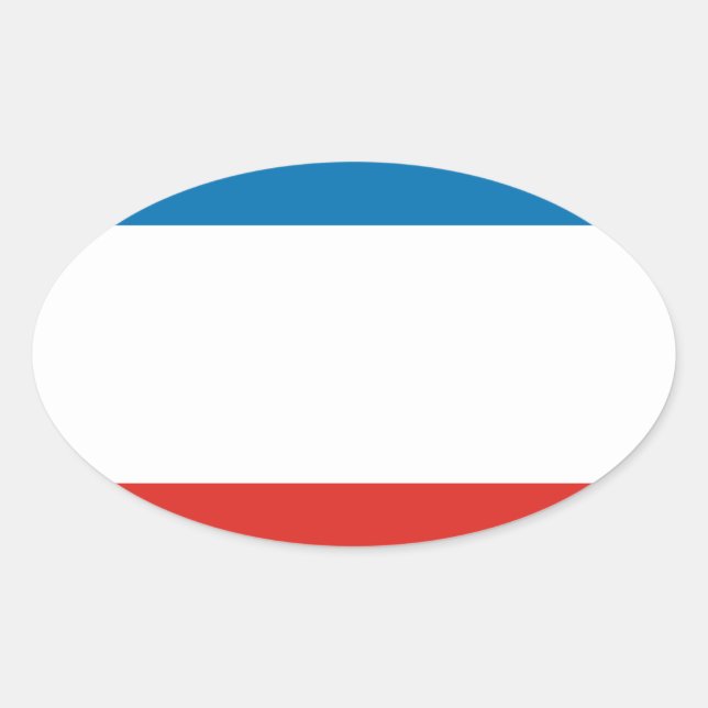 Pegatina Ovalada CUATRO Bandera de Crimea (Anverso)