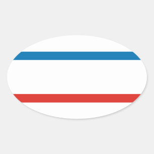 Pegatina Ovalada CUATRO Bandera de Crimea