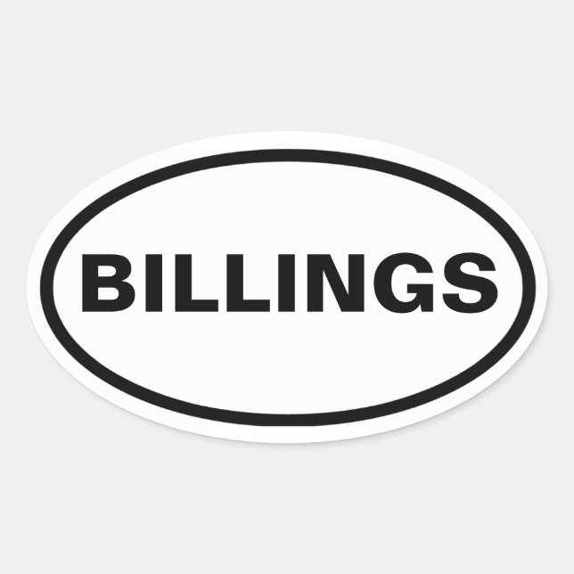 Pegatina Ovalada CUATRO Billings, Montana (Anverso)