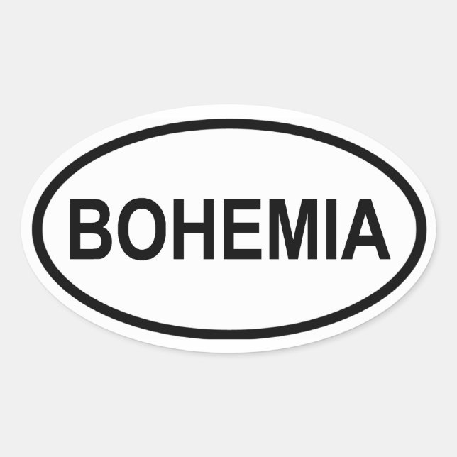 Pegatina Ovalada CUATRO Bohemia (Anverso)