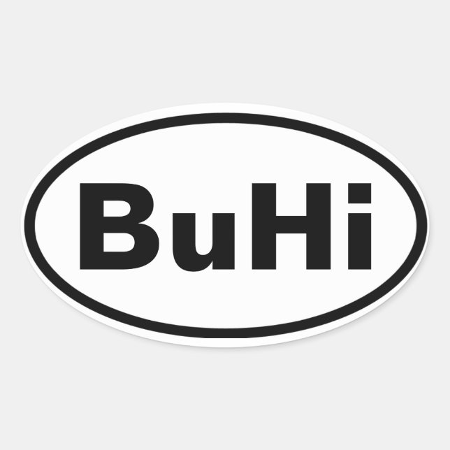 Pegatina Ovalada CUATRO BuHi (Anverso)