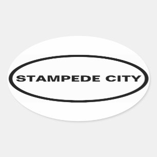 Pegatina Ovalada CUATRO Calgary "CIUDAD DE STAMPEDE"
