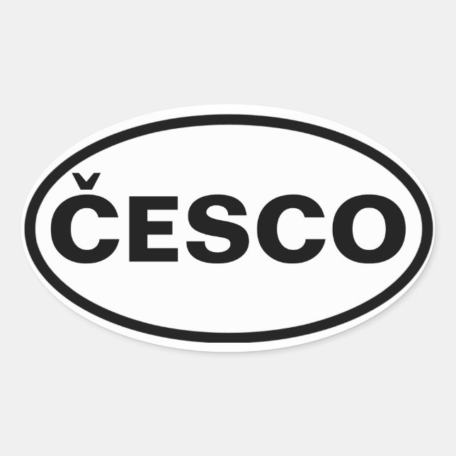 Pegatina Ovalada CUATRO Česko (Anverso)