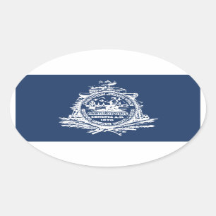 Pegatina Ovalada CUATRO Charleston, bandera del SC