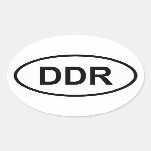 Pegatina Ovalada CUATRO "DDR" de Alemania Oriental