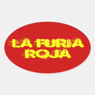 Pegatina Ovalada CUATRO España "La Furia Roja"