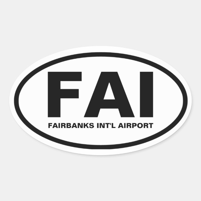 Pegatina Ovalada CUATRO Fairbanks "FAI" (Anverso)
