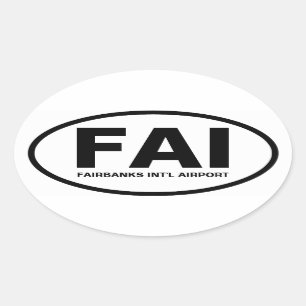 Pegatina Ovalada CUATRO Fairbanks "FAI"
