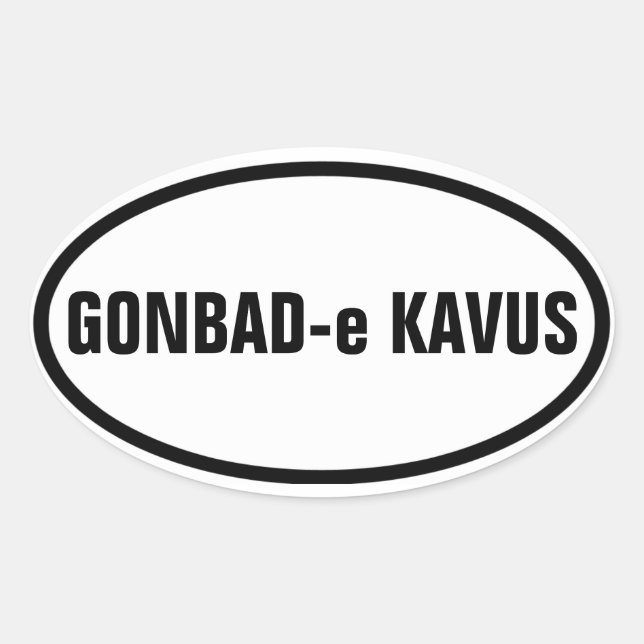 Pegatina Ovalada CUATRO Gonbad-e Kavus (Anverso)