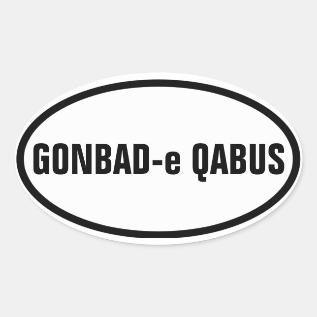 Pegatina Ovalada CUATRO Gonbad-e Qabus (Anverso)