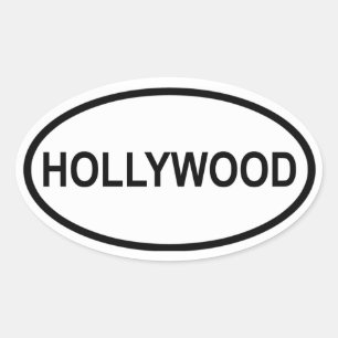Pegatina Ovalada CUATRO Hollywood, la Florida