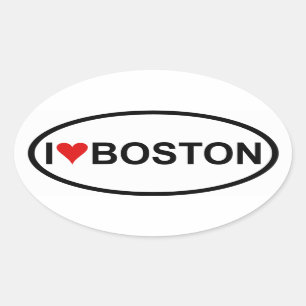Pegatina Ovalada CUATRO "I [corazón] Boston"