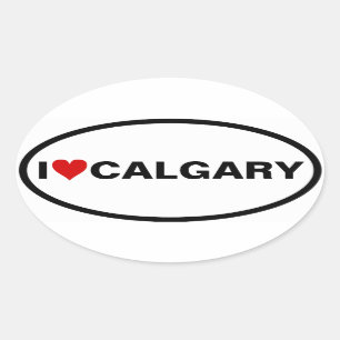 Pegatina Ovalada CUATRO I [Corazón] Calgary