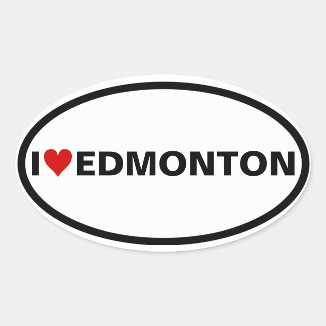 Pegatina Ovalada CUATRO I [corazón] Edmonton (Anverso)