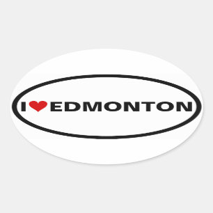 Pegatina Ovalada CUATRO I [corazón] Edmonton