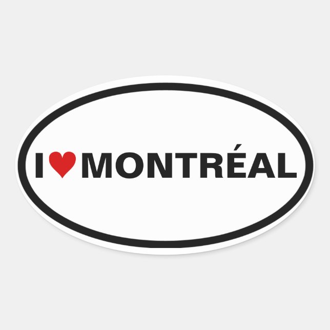 Pegatina Ovalada CUATRO I [Corazón] Montreal (Anverso)