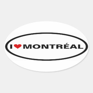 Pegatina Ovalada CUATRO I [Corazón] Montreal