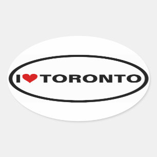 Pegatina Ovalada CUATRO I [corazón] Toronto