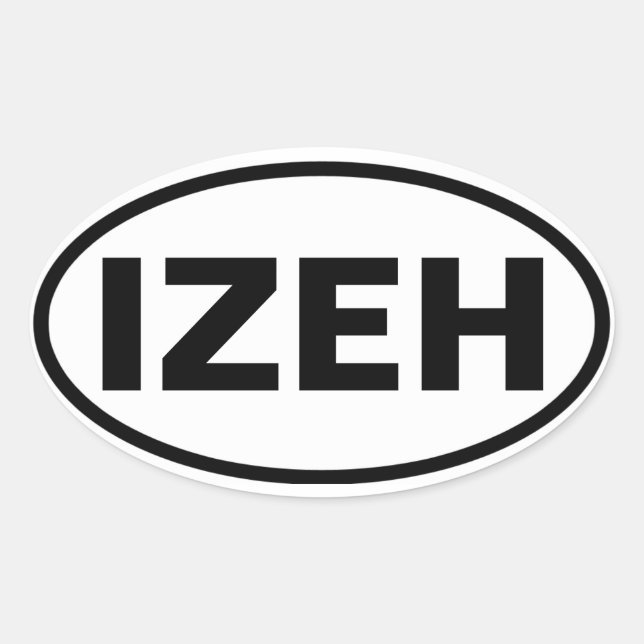 Pegatina Ovalada CUATRO Izeh (Anverso)